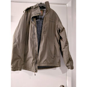 Free Country Men’s Fleece Lined Jacket Olive Green Water Resistant Sz Medium